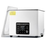 CREWORKS Digital Ultrasonic Cleaner, 10L 240W Quiet Ultrasonic Cleaning Machine with Degas Mode and 7 Oscillation Levels, Professional Ultrasound Cleaner with 3 Modes 300W Heater & Timer for Home Use