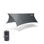 ENO Profly Rain Tarp Grey 70 Denier Rip Stop Nylon 1000 mm Pu Coating Six Point Guy System Double Stitched And Taped Seams Line Loc Guy Tensioners Weight 680 g Protection From The Elements