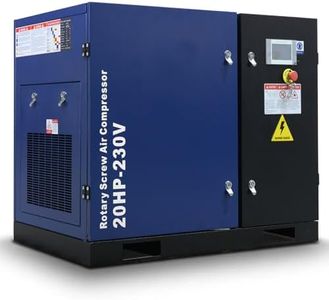 20HP Rotary Screw Air Compressor, 74 CFM @ 125 PSI, 230V 3-Phase 60Hz Fixed Speed Industrial-Grade Heavy Duty Air Compressor System