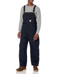 Carhartt Men's Loose Fit Firm Duck Bib Insulated Overall, Dark Navy, M Tall