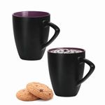 Treo by Milton Delta Ceramic Mug, Set of 2, 280 ml Each, Black | Coffee Mug | Tea | Milk | Smoothies | Microwave Safe | Dishwasher Safe | Easy to Handle | Glossy Finish