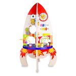 Classic World Wooden Multi-Activity Rocket, Interactive & Educational Preschool Montessori Toy, 37 x 37 x 62 cm, 18 Months+