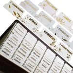 UPAFEXXI-Leather Bible Tabs, Bible Tabs for Women and Men(Gold Foil Lettering) Large Print Stickers, Easy to Read and Apply, 80 Chapters Labels for Easy Navigation (White Gold Floral