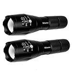 2 Pack LED Tactical Flashlight Wate