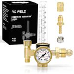 RX WELD Argon/CO2 Regulator, Mig Tig Flow Meter Gas Regulator Gauge Welding Weld