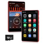 SWOFY M503Pro MP3 Player with Spotify Red,80GB MP3 Player with Bluetooth and WiFi,2000mAh MP4 Player with 4" Touchscreen, Android Music Player with Spotify Kids, Amazon Music, Play Store