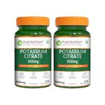 Pure Nutrition Potassium Citrate 800mg - 240 Veg Caps (120x2) | Promotes Nerve, Muscle, Joint & Bone Health | Supports Kidney Function & pH Balance | Boosts Electrolyte Levels for Hydration & Overall Wellness