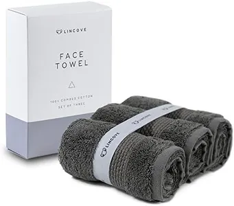 Lincove 100% Turkish Cotton Luxury Face Towels for Bathroom - Hotel & Spa Luxury Face Towels by 600 GSM, Highly Absorbent & Eco Friendly - 12"x19.5" Made in Turkey (Dark Grey)