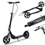 Kick Scooter for Adults, Foldable Adult Scooter Adjustable Handlebar Push Scooter with Kickstand, Dual Brake System 200mm Wheels ABEC-7 Bearings for Boys Girls Adults Teens Ages 8 9 10 11 12+ Gift