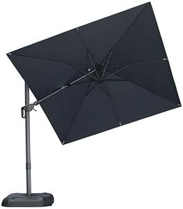 PURPLE LEAF 2.5 X 2.5 M Garden Cantilever Swivel Parasol, Large Rectangular Patio Umbrella with Crank Handle and Tilt for Balcony and Outdoor, Grey