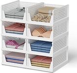 URBAN LUXY Plastic Collapsible Clothing Wardrobe (8Pcs-Big, White)