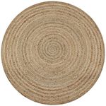 vidaXL Handmade Area Rug - Natural Braided Jute - 90 cm Round - Durable and Low Maintenance - Unique Home Décor Piece