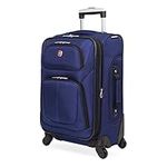 SwissGear Sion Softside Expandable Roller Luggage, Blue, Carry-On 21-Inch, Sion Softside Expandable Roller Luggage