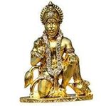 Generic Hanuman Murti in Brass Material in Golden Finished 7.5 cm Height Suitable for car Dashboard Office Table and Home Temple puja Festival pujan Home Decor and showpiece or for Gifting Purpose