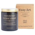 Bookish Candles | Natural Soy Wax Scented Candle | Gift | Book Lovers Bookish Candle in Amber Glass 180ml (Vintage Library)