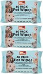 Multi Pack of Pet Grooming Wipes Count Deodorizing & Hypoallergenic Cleaning Wipes for Dogs & Cats All Natural Pet Wipes (180 wipes)