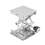 Lab Scissor Jack 100 x 100 mm, Stainless Steel Laboratory Support Jack Platform Lab Lift Stand Table, Lifting Platform, Expandable Lift Height Range from 45mm to 158mm, Support Weight 5KG