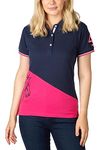 Rydale Ladies Short Sleeve Polo Shirt Womens Cotton Polo T-Shirt Sporty Top Collared Embroidered (as8, Numeric, Numeric_12, Regular, Regular, Navy/Bonbon)