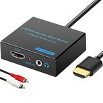 HDMI Audio Extractor Splitter 4K hdmi to 3.5mm Audio Adapter Converter with AUX LR Stereo Audio Output Support 1080P 3D Compatable for PS4 Fire Stick Blu-Ray Player etc.