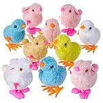 THE TWIDDLERS - 10 Wind Up Toy Chicks and Bunnies, Toy Animal Easter Egg Basket Fillers, Kids Party Prize Gift Favours - 5 Assorted Colours