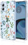 SEAHAI Case for Motorola Moto G14, Ultra Thin Soft Silicone Clear Back TPU Bumper Shockproof Cover Fashion Flowers Graphic Colorful Skin Slim Case - Colorful