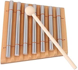 Lovermusic 7 Tone Wood Instrument Energy Chime with Mallet & 7 Tubes Wooden Collection Percussion Accessories