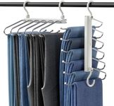 TAILI 2 Pack Pants Hangers Space Saving, Clothing Hanger for Closet Multiple Layers, Multifunctional Uses Rack Organizer for Trousers Scarves, White