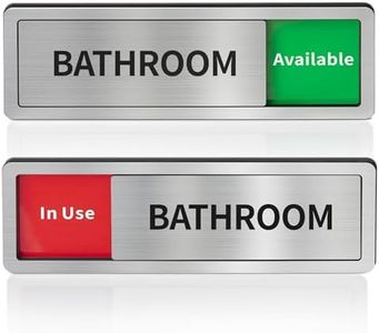 Bathroom Sliding Door Signs, Restroom Signs for Business Vacant Occupied Restroom Sign In Use/Available Slider Sign for Home Office Or Public Bathroom Door, Brushed Silver Stainless Steel