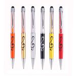 Stylus Pen Crystal Ballpoint Pens Capacitive Diamond Writing Pens Music Note Ball Point Fit All Touch Screens Device (Stylus Ballpoint)