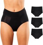 Bambody Absorbent High Waist, Period Underwear for Women and Teens - Comfy Fit - Smooth, Soft, Breathable, 3 Pack: Black, 1X