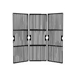 Music City Metals 61753 Gloss Cast Iron Cooking Grid Replacement for Gas Grill Model Brinkmann 810-1750-S, Set of 3
