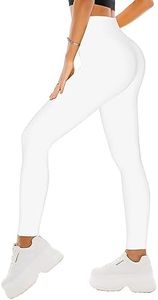 SINOPHANT High Waisted Leggings for Women - Full Length Capri Buttery Soft Yoga Pants for Workout Athletic, White, XX-Large