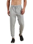 chopper club Men's Joggers in Medium Thick Polyester Stretchable Fabric in Slim Fit Sweatpants Light Grey Melange L