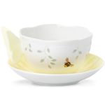 Lenox Butterfly Meadow Figural Cup and Saucer Set, Yellow