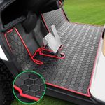 LEAPGOMAX Golf Cart Floor Mat for Yamaha G29 Drive, Upgraded Non-Slip Full Coverage Liner Mats Replacement Thick Rubber, Fits Yamaha Drive (Gen1), G29, YDR, Adventurer (2007-2016)-Red Trim