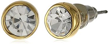 Estele 24kt Gold Plated Solid State Austrian Crystals Stud Earring for Women, One Size (316/724 ER)