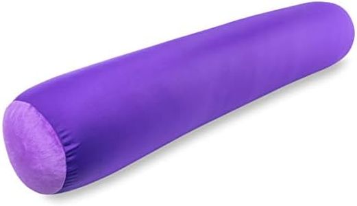 Straight Body Pillow, Full Size Premium Microbead,Side Sleeping / Maternity Pregnant Women, Supportive ,Fluffy, Breathable, Cooling,85/15 spandex/nylon Silky Feel Anti-Aging - 48 X 8 - Dark Landaner