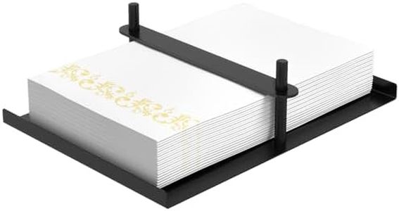 STWWO Guest Towel Holder Tray for Bathroom, Metal Napkin Holder for Bathroom, Rectangle Guest Napkin Holders with Weighted Center Bar, Disposable Hand Towel Tray for Guest Room, Table, Kitchen, Black