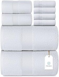 Luxury Bath Towels for Bathroom-Hotel-Spa-Kitchen-Set - Circlet Egyptian Cotton - Highly Absorbent Hotel Quality Towels - Bulk Set of 4-27x54 Inch (White, 8)