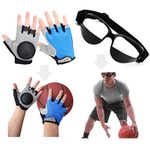 Basketball Dribbling Finger Training Anti Grip Ball Handle Train Gloves, Basketball Goggles Dribble Dribbling Eyewear Glasses Goggles for Kids Youth Adult Adolescent Golf Rugby Soccer (For Kids&Youth)