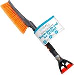 BIRDROCK HOME Snow Brush with Detachable Ice Scraper for Car - Flexible Snow Remover and Windshield Cleaning Tool with Wide Bristle Brush - Winter Sweeper for Auto, SUV - Size: 24" L x 9" W - 1 Pack