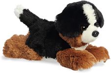 Aurora® Adorable Mini Flopsie™ Bernie Mountain Dog™ Stuffed Animal - Playful Ease - Timeless Companions - Black 8 Inches