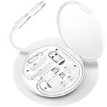 HESIMING Multi Charging Cable Adapter Kit,USB C to Micro USB/Lightning/USB A Cable Convertor Adapter Kit Can Use as Phone Holder (White)