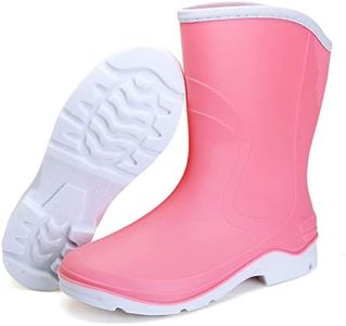 Rain Boots for Women, Extra Wide Calf Garden Boots, Width Mid Calf Adult Comfort Short Ankle Rainboots Boots, Lightweight Cute Waterproof Platform Rubber Mud Chelsea Water Rain Shoes for Outdoor,