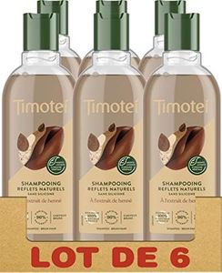 Timotei Shampooing Femme Refelts Naturels à l'extrait de Henné, Douceur et Eclat, Cheveux bruns, Sans silicone - Lot de 6 x 300ml