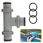 T-Type Pool Hose Connector 38mm/1.5 Inch, 3-Way Swimming Pool Hose Adapter Replacement for Above Ground Pools, Pool Hose Connector Extension