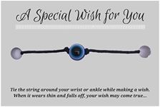 EVIL EYE Black Wish Bracelet, Hemp 