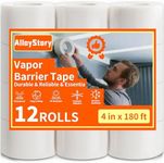 AlloyStory 4"x180ft Vapor Barrier Tape,White Crawl Space Seal Tape（12Rolls）