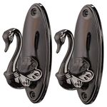 uxcell Curtain Tieback Hooks Zinc Alloy Vintage Tassel Curtain Screen Drapery Holder Window Holdback Wall Hook Clothes Hanger Set of 2, Metal Black