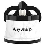 AnySharp Knife Sharpener, Hands-Free Safety, PowerGrip Suction, Safely Sharpens All Kitchen Knives, Ideal for Hardened Steel & Serrated, World's Best, Compact, One Size, Marble Design